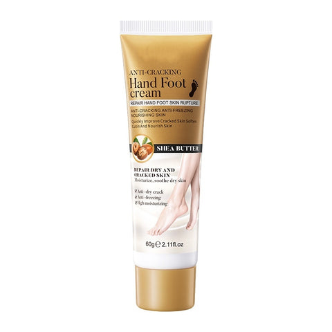 Crack-proof hand cream for moisturizing and repairing dry skin, featuring shea butter in a 60g tube.