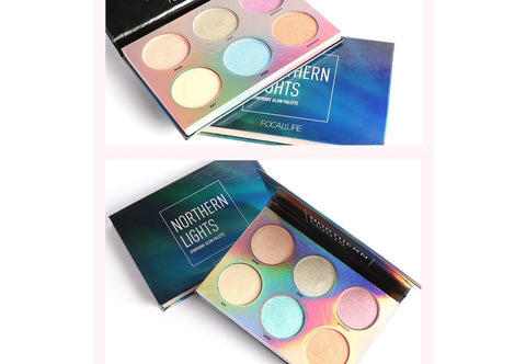 Focallure 6-Color Northern Lights Glow Bronzer Palette - VerdeLux Cosmetics 