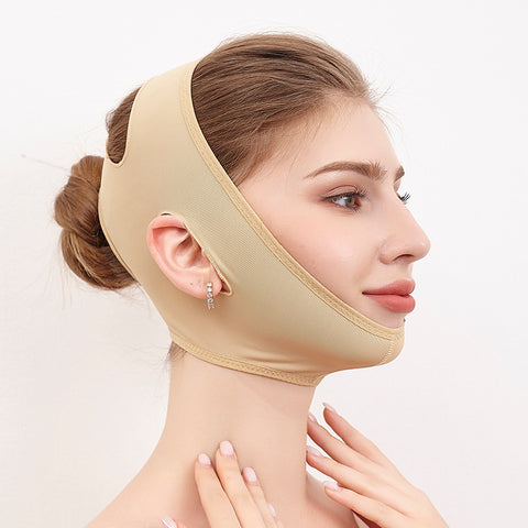 Elastic facial bandage mask for overnight face shaping