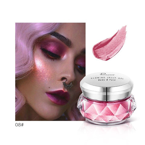 Face Highlighter Jelly Gel Mermaid Eyeshadow Glow Body Glitter Festival Makeup Iluminador Gold Liquid Highlighter Bronzer - VerdeLux Cosmetics 