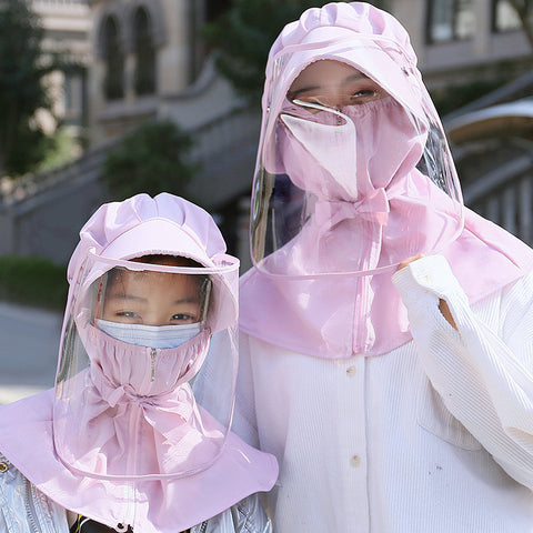 Protective face mask with visor for virus and sun defense