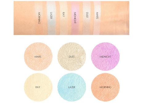 Focallure 6-Color Northern Lights Glow Bronzer Palette - VerdeLux Cosmetics 