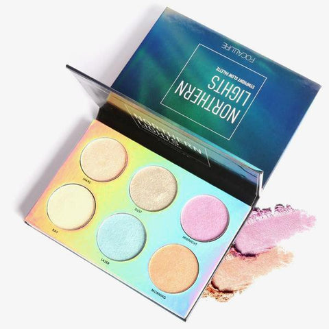 Focallure 6-Color Northern Lights Glow Bronzer Palette - VerdeLux Cosmetics 