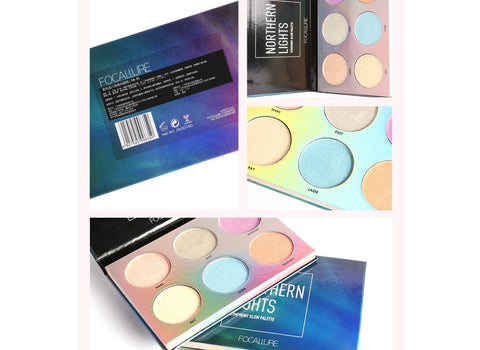 Focallure 6-Color Northern Lights Glow Bronzer Palette - VerdeLux Cosmetics 