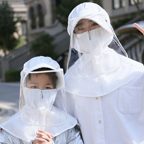 Reusable protective mask with anti-droplet and UV shield