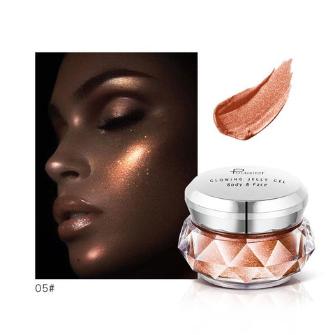 Face Highlighter Jelly Gel Mermaid Eyeshadow Glow Body Glitter Festival Makeup Iluminador Gold Liquid Highlighter Bronzer - VerdeLux Cosmetics 