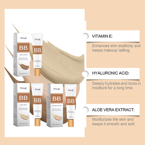 Protective BB Cream Concealer Lightweight Liquid Foundation - VerdeLux Cosmetics 