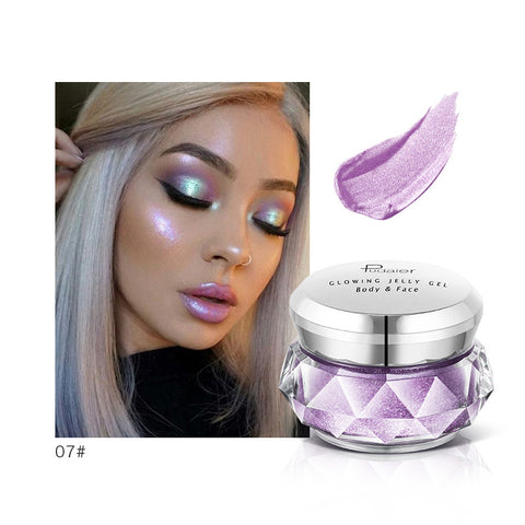Face Highlighter Jelly Gel Mermaid Eyeshadow Glow Body Glitter Festival Makeup Iluminador Gold Liquid Highlighter Bronzer - VerdeLux Cosmetics 