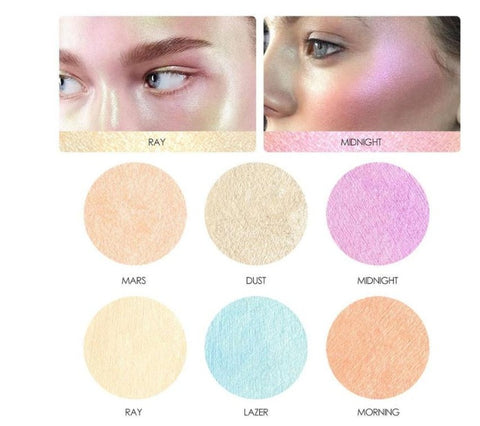Focallure 6-Color Northern Lights Glow Bronzer Palette - VerdeLux Cosmetics 