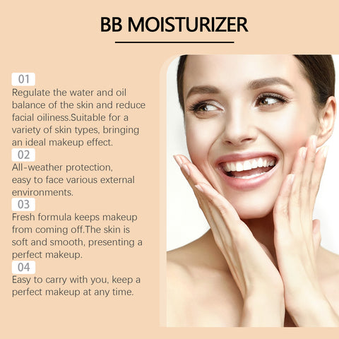 Protective BB Cream Concealer Lightweight Liquid Foundation - VerdeLux Cosmetics 