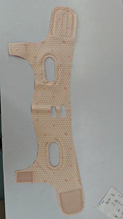 Face mask bandage for lifting and tightening, peach color, designed for facial enhancement, mask type product.