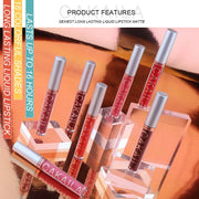 Sexy Long Lasting Velvet Matte Lip Gloss Liquid Lipstick Lip Makeup Women Beauty Red Nonstick Cup Waterproof Lip Gloss - VerdeLux Cosmetics 