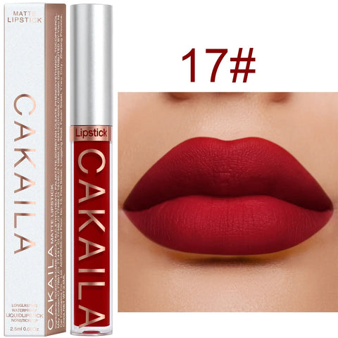 Sexy Long Lasting Velvet Matte Lip Gloss Liquid Lipstick Lip Makeup Women Beauty Red Nonstick Cup Waterproof Lip Gloss - VerdeLux Cosmetics 