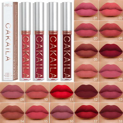 Sexy Long Lasting Velvet Matte Lip Gloss Liquid Lipstick Lip Makeup Women Beauty Red Nonstick Cup Waterproof Lip Gloss - VerdeLux Cosmetics 