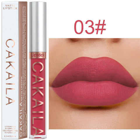 Sexy Long Lasting Velvet Matte Lip Gloss Liquid Lipstick Lip Makeup Women Beauty Red Nonstick Cup Waterproof Lip Gloss - VerdeLux Cosmetics 