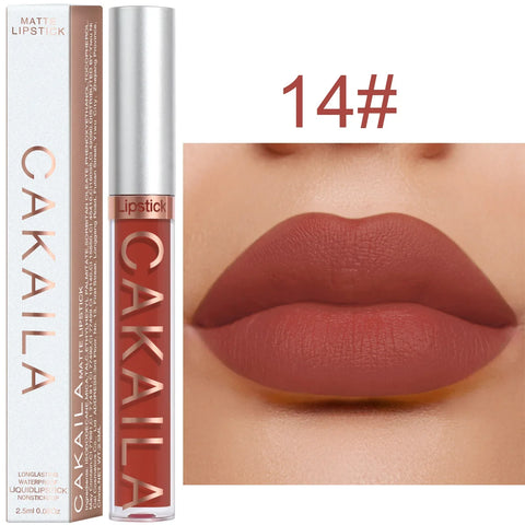 Sexy Long Lasting Velvet Matte Lip Gloss Liquid Lipstick Lip Makeup Women Beauty Red Nonstick Cup Waterproof Lip Gloss - VerdeLux Cosmetics 