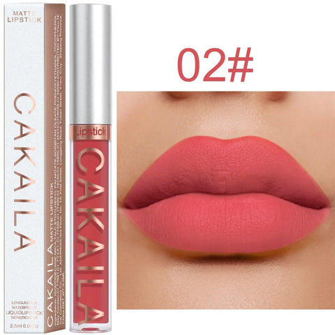 Sexy Long Lasting Velvet Matte Lip Gloss Liquid Lipstick Lip Makeup Women Beauty Red Nonstick Cup Waterproof Lip Gloss - VerdeLux Cosmetics 