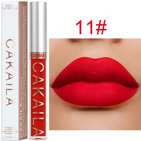Sexy Long Lasting Velvet Matte Lip Gloss Liquid Lipstick Lip Makeup Women Beauty Red Nonstick Cup Waterproof Lip Gloss - VerdeLux Cosmetics 