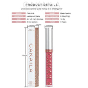 Sexy Long Lasting Velvet Matte Lip Gloss Liquid Lipstick Lip Makeup Women Beauty Red Nonstick Cup Waterproof Lip Gloss - VerdeLux Cosmetics 