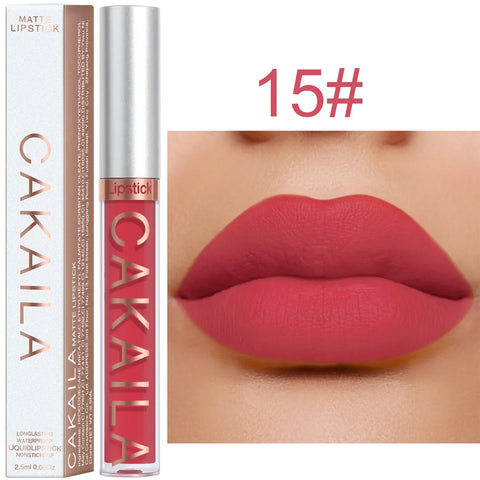Sexy Long Lasting Velvet Matte Lip Gloss Liquid Lipstick Lip Makeup Women Beauty Red Nonstick Cup Waterproof Lip Gloss - VerdeLux Cosmetics 
