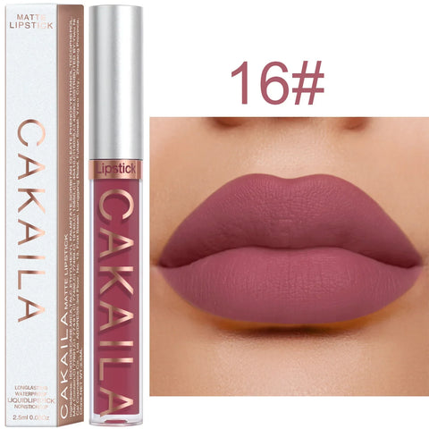 Sexy Long Lasting Velvet Matte Lip Gloss Liquid Lipstick Lip Makeup Women Beauty Red Nonstick Cup Waterproof Lip Gloss - VerdeLux Cosmetics 