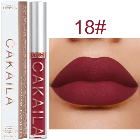 Sexy Long Lasting Velvet Matte Lip Gloss Liquid Lipstick Lip Makeup Women Beauty Red Nonstick Cup Waterproof Lip Gloss - VerdeLux Cosmetics 