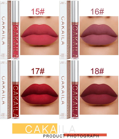 Sexy Long Lasting Velvet Matte Lip Gloss Liquid Lipstick Lip Makeup Women Beauty Red Nonstick Cup Waterproof Lip Gloss - VerdeLux Cosmetics 