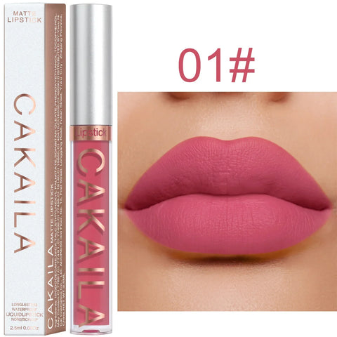 Sexy Long Lasting Velvet Matte Lip Gloss Liquid Lipstick Lip Makeup Women Beauty Red Nonstick Cup Waterproof Lip Gloss - VerdeLux Cosmetics 