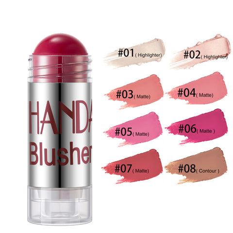 Cheek Blusher Shimmer Blush Stick Face Makeup Highlighter Bronzer Contour Cream Long-lasting Facial Make Up Cosmetics - VerdeLux Cosmetics 