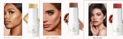 Highlighter Pen Face Concealer Contouring Bronzer Brighten 3D Contour Makeup And 3 In 1 Blush Eyeshadow Lipstick Stick - VerdeLux Cosmetics 