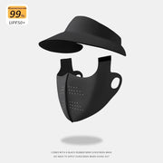 Summer Sun Hat with Built-in Face Mask
