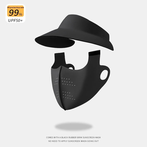 Summer Sun Hat with Built-in Face Mask